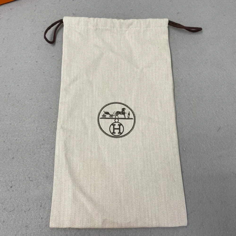 Hermes Scarf Box and Dust Bag Orange Logo Storage Set Empty 9.5x9.5x1